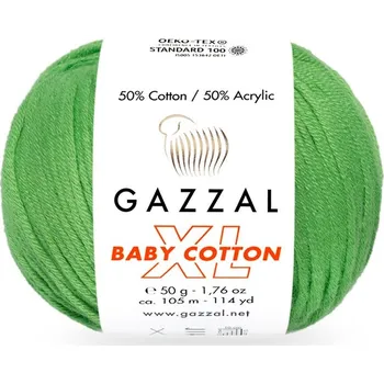 Příze Gazzal Příze Baby cotton XL 3448XL světlá trávová zelená