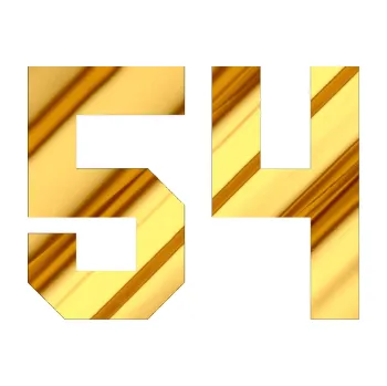 Polep vozidla Startovní číslo 54 (81 - chrom fólie zlatá zrcadlová) SAMOLEPKA NA AUTO, NÁLEPKA, FÓLIE, POLEP, TUNING, VLASTNÍ TEXT, TISK, AUTOSAMOLEPKY.cz, POLEPY, OBRÁZEK, LOGO, 3D STICKERS