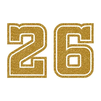 Polep vozidla Startovní číslo 26 typ 5 (92 - Ultra Metalic zlatá) SAMOLEPKA NA AUTO, NÁLEPKA, FÓLIE, POLEP, TUNING, VLASTNÍ TEXT, TISK, AUTOSAMOLEPKY.cz, POLEPY, OBRÁZEK, LOGO, 3D STICKERS