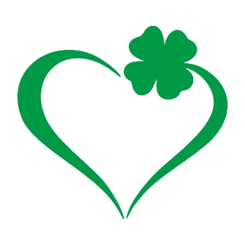 Samolepící dekorace Srdíčko 020 pravá se čtyřlístkem (12 - zelená) SAMOLEPKA NA AUTO, NÁLEPKA, FÓLIE, POLEP, TUNING, VLASTNÍ TEXT, TISK, AUTOSAMOLEPKY.cz, POLEPY, OBRÁZEK, LOGO, 3D STICKERS