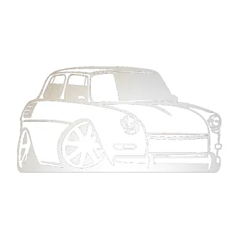 Polep vozidla SAMOLEPKA Škoda 1000 karikatura pravá (82 - odrazková reflexní bílá) NA AUTO, NÁLEPKA, FÓLIE, POLEP, TUNING, VLASTNÍ TEXT, TISK, AUTOSAMOLEPKY.cz, POLEPY, OBRÁZEK, LOGO, SAMOLEPKY