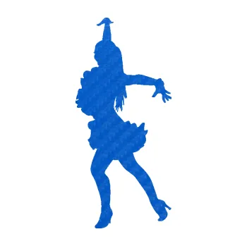 Samolepicí dekorace na vozidlo Tanec 017 levá latinsko americká tanečnice (57 - 3D karbon modrý) SAMOLEPKA NA AUTO, NÁLEPKA, FÓLIE, POLEP, TUNING, VLASTNÍ TEXT, TISK, AUTOSAMOLEPKY.cz, POLEPY, OBRÁZEK, LOGO, 3D STICKERS