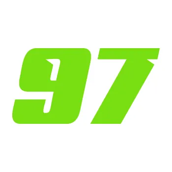 Polep vozidla Startovní číslo 97 typ 6 (04 - zelená kawasaki) SAMOLEPKA NA AUTO, NÁLEPKA, FÓLIE, POLEP, TUNING, VLASTNÍ TEXT, TISK, AUTOSAMOLEPKY.cz, POLEPY, OBRÁZEK, LOGO, 3D STICKERS