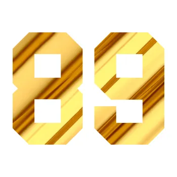 Polep vozidla Startovní číslo 89 (81 - chrom fólie zlatá zrcadlová) SAMOLEPKA NA AUTO, NÁLEPKA, FÓLIE, POLEP, TUNING, VLASTNÍ TEXT, TISK, AUTOSAMOLEPKY.cz, POLEPY, OBRÁZEK, LOGO, 3D STICKERS