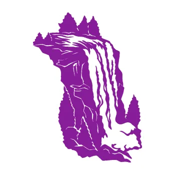 Samolepící dekorace Vodopád pravá krajina (14 - fialová) SAMOLEPKA NA AUTO, NÁLEPKA, FÓLIE, POLEP, TUNING, VLASTNÍ TEXT, TISK, AUTOSAMOLEPKY.cz, POLEPY, OBRÁZEK, LOGO, 3D STICKERS