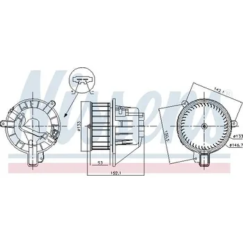 Ventilátor topení a klimatizace vnitřní ventilátor NISSENS 87546