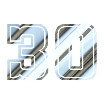 Polep vozidla SAMOLEPKA NA AUTO Startovní číslo 30 typ 5 (80 - chrom fólie stříbrná zrcadlová) NÁLEPKA, FÓLIE, POLEP, TUNING, VLASTNÍ TEXT, TISK, AUTOSAMOLEPKY.cz, POLEPY, OBRÁZEK, LOGO, SAMOLEPKY