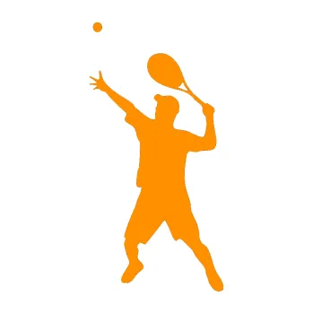 Polep vozidla Tenista 001 levá (06 - oranžová) SAMOLEPKA NA AUTO, NÁLEPKA, FÓLIE, POLEP, TUNING, VLASTNÍ TEXT, TISK, AUTOSAMOLEPKY.cz, POLEPY, OBRÁZEK, LOGO, 3D STICKERS