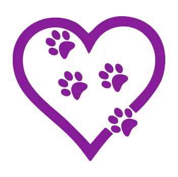 samolepka Tlapky love 006 levá (14 - fialová) SAMOLEPKA NA AUTO, NÁLEPKA, FÓLIE, POLEP, TUNING, VLASTNÍ TEXT, TISK, AUTOSAMOLEPKY.cz, POLEPY, OBRÁZEK, LOGO, 3D STICKERS