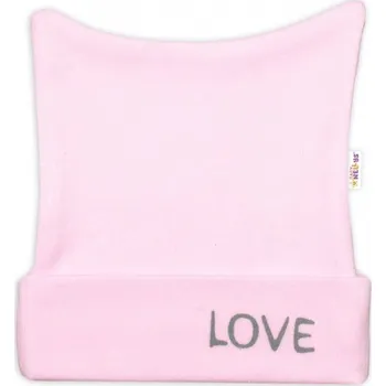 Kojenecká čepice Čepička kojenecká nasazovací bavlna - LOVE růžová - vel.56