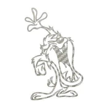 Samolepicí dekorace na vozidlo Tazman uřvanej pravá (52 - 3D karbon stříbrný) SAMOLEPKA NA AUTO, NÁLEPKA, FÓLIE, POLEP, TUNING, VLASTNÍ TEXT, TISK, AUTOSAMOLEPKY.cz, POLEPY, OBRÁZEK, LOGO, 3D STICKERS