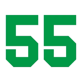 Polep vozidla Startovní číslo 55 (12 - zelená) SAMOLEPKA NA AUTO, NÁLEPKA, FÓLIE, POLEP, TUNING, VLASTNÍ TEXT, TISK, AUTOSAMOLEPKY.cz, POLEPY, OBRÁZEK, LOGO, 3D STICKERS