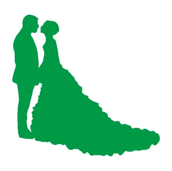 Samolepící dekorace Svatba 002 levá (12 - zelená) SAMOLEPKA NA AUTO, NÁLEPKA, FÓLIE, POLEP, TUNING, VLASTNÍ TEXT, TISK, AUTOSAMOLEPKY.cz, POLEPY, OBRÁZEK, LOGO, 3D STICKERS