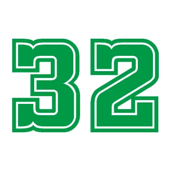 Polep vozidla Startovní číslo 32 typ 5 (12 - zelená) SAMOLEPKA NA AUTO, NÁLEPKA, FÓLIE, POLEP, TUNING, VLASTNÍ TEXT, TISK, AUTOSAMOLEPKY.cz, POLEPY, OBRÁZEK, LOGO, 3D STICKERS
