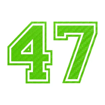 Polep vozidla Startovní číslo 47 typ 4 (58 - 3D karbon zelený kawasaki) SAMOLEPKA NA AUTO, NÁLEPKA, FÓLIE, POLEP, TUNING, VLASTNÍ TEXT, TISK, AUTOSAMOLEPKY.cz, POLEPY, OBRÁZEK, LOGO, 3D STICKERS