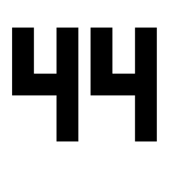 Polep vozidla Startovní číslo 44 (01 - černá) SAMOLEPKA NA AUTO, NÁLEPKA, FÓLIE, POLEP, TUNING, VLASTNÍ TEXT, TISK, AUTOSAMOLEPKY.cz, POLEPY, OBRÁZEK, LOGO, 3D STICKERS