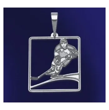 Přívěsek Stříbrný přívěsek hokejista - PA0221 (Stříbrný hokejista)