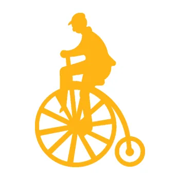 Polep vozidla SAMOLEPKA Vysoké kolo 001 levá retro (21 - světle oranžová) NA AUTO, NÁLEPKA, FÓLIE, POLEP, TUNING, VLASTNÍ TEXT, TISK, AUTOSAMOLEPKY.cz, POLEPY, OBRÁZEK, LOGO, SAMOLEPKY