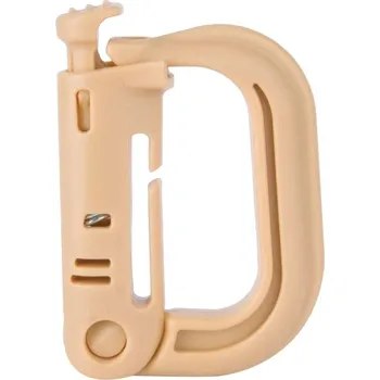 Karabina GRIMLOCK plastová coyote (Praktická plastová karabinka k zavěšení výstroje, pro MOLLE systémy.)