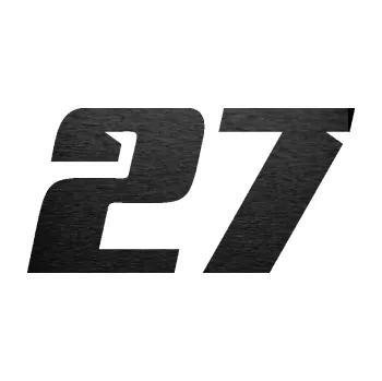 Polep vozidla Startovní číslo 27 typ 6 (63 - škrábaný kov černý) SAMOLEPKA NA AUTO, NÁLEPKA, FÓLIE, POLEP, TUNING, VLASTNÍ TEXT, TISK, AUTOSAMOLEPKY.cz, POLEPY, OBRÁZEK, LOGO, 3D STICKERS