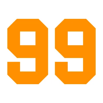 Polep vozidla Startovní číslo 99 (06 - oranžová) SAMOLEPKA NA AUTO, NÁLEPKA, FÓLIE, POLEP, TUNING, VLASTNÍ TEXT, TISK, AUTOSAMOLEPKY.cz, POLEPY, OBRÁZEK, LOGO, 3D STICKERS