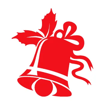 Samolepící dekorace SAMOLEPKA Vánoční zvoneček 001 levá (10 - červená) NA AUTO, NÁLEPKA, FÓLIE, POLEP, TUNING, VLASTNÍ TEXT, TISK, AUTOSAMOLEPKY.cz, POLEPY, OBRÁZEK, LOGO, SAMOLEPKY