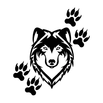 Polep vozidla Vlk 023 pravá (01 - černá) SAMOLEPKA NA AUTO, NÁLEPKA, FÓLIE, POLEP, TUNING, VLASTNÍ TEXT, TISK, AUTOSAMOLEPKY.cz, POLEPY, OBRÁZEK, LOGO, 3D STICKERS