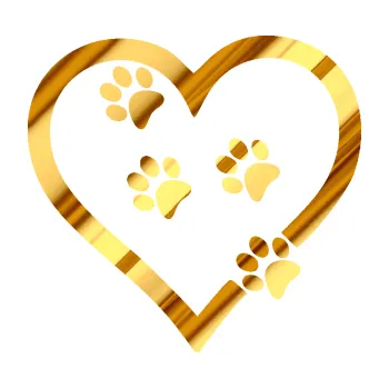 samolepka Tlapky love 006 levá (81 - chrom fólie zlatá zrcadlová) SAMOLEPKA NA AUTO, NÁLEPKA, FÓLIE, POLEP, TUNING, VLASTNÍ TEXT, TISK, AUTOSAMOLEPKY.cz, POLEPY, OBRÁZEK, LOGO, 3D STICKERS