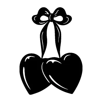 Samolepící dekorace SAMOLEPKA Srdíčka 002 pravá na mašličce (01 - černá) NA AUTO, NÁLEPKA, FÓLIE, POLEP, TUNING, VLASTNÍ TEXT, TISK, AUTOSAMOLEPKY.cz, POLEPY, OBRÁZEK, LOGO, SAMOLEPKY