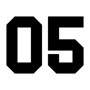 Polep vozidla Startovní číslo 05 (01 - černá) SAMOLEPKA NA AUTO, NÁLEPKA, FÓLIE, POLEP, TUNING, VLASTNÍ TEXT, TISK, AUTOSAMOLEPKY.cz, POLEPY, OBRÁZEK, LOGO, 3D STICKERS