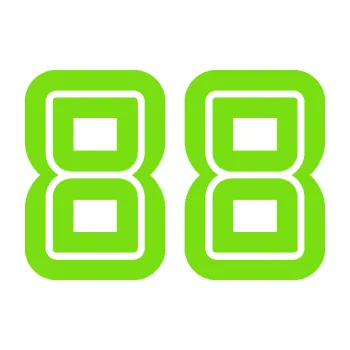 Polep vozidla Startovní číslo 88 typ 7 (04 - zelená kawasaki) SAMOLEPKA NA AUTO, NÁLEPKA, FÓLIE, POLEP, TUNING, VLASTNÍ TEXT, TISK, AUTOSAMOLEPKY.cz, POLEPY, OBRÁZEK, LOGO, 3D STICKERS