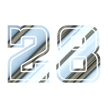 Polep vozidla Startovní číslo 28 typ 5 (80 - chrom fólie stříbrná zrcadlová) SAMOLEPKA NA AUTO, NÁLEPKA, FÓLIE, POLEP, TUNING, VLASTNÍ TEXT, TISK, AUTOSAMOLEPKY.cz, POLEPY, OBRÁZEK, LOGO, 3D STICKERS