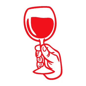 Samolepící dekorace SAMOLEPKA Sklenka vína levá přípitek (10 - červená) NA AUTO, NÁLEPKA, FÓLIE, POLEP, TUNING, VLASTNÍ TEXT, TISK, AUTOSAMOLEPKY.cz, POLEPY, OBRÁZEK, LOGO, SAMOLEPKY