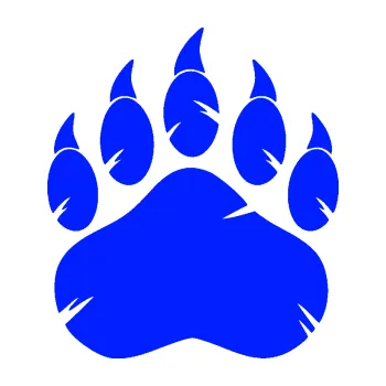 samolepka Tlapa medvěda 002 pravá (19 - modrá dynamic) SAMOLEPKA NA AUTO, NÁLEPKA, FÓLIE, POLEP, TUNING, VLASTNÍ TEXT, TISK, AUTOSAMOLEPKY.cz, POLEPY, OBRÁZEK, LOGO, 3D STICKERS