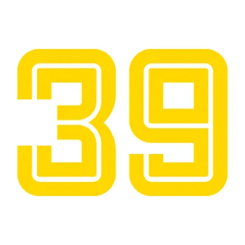 Polep vozidla Startovní číslo 39 typ 7 (13 - jasně žlutá) SAMOLEPKA NA AUTO, NÁLEPKA, FÓLIE, POLEP, TUNING, VLASTNÍ TEXT, TISK, AUTOSAMOLEPKY.cz, POLEPY, OBRÁZEK, LOGO, 3D STICKERS