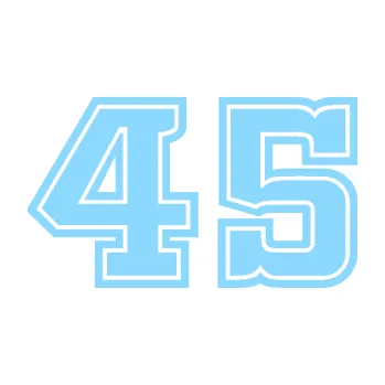 Polep vozidla SAMOLEPKA Startovní číslo 45 typ 5 (03 - světle modrá) NA AUTO, NÁLEPKA, FÓLIE, POLEP, TUNING, VLASTNÍ TEXT, TISK, AUTOSAMOLEPKY.cz, POLEPY, OBRÁZEK, LOGO, SAMOLEPKY