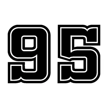 Polep vozidla Startovní číslo 95 typ 5 (01 - černá) SAMOLEPKA NA AUTO, NÁLEPKA, FÓLIE, POLEP, TUNING, VLASTNÍ TEXT, TISK, AUTOSAMOLEPKY.cz, POLEPY, OBRÁZEK, LOGO, 3D STICKERS