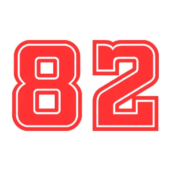 Polep vozidla Startovní číslo 82 typ 5 (02 - světle červená) SAMOLEPKA NA AUTO, NÁLEPKA, FÓLIE, POLEP, TUNING, VLASTNÍ TEXT, TISK, AUTOSAMOLEPKY.cz, POLEPY, OBRÁZEK, LOGO, 3D STICKERS