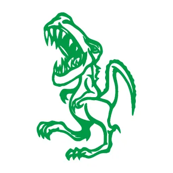 Samolepící dekorace Tyrannosaurus rex 002 levá (12 - zelená) SAMOLEPKA NA AUTO, NÁLEPKA, FÓLIE, POLEP, TUNING, VLASTNÍ TEXT, TISK, AUTOSAMOLEPKY.cz, POLEPY, OBRÁZEK, LOGO, 3D STICKERS