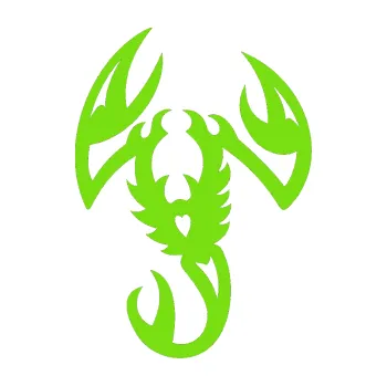 Polep vozidla Štír 003 pravá (04 - zelená kawasaki) SAMOLEPKA NA AUTO, NÁLEPKA, FÓLIE, POLEP, TUNING, VLASTNÍ TEXT, TISK, AUTOSAMOLEPKY.cz, POLEPY, OBRÁZEK, LOGO, 3D STICKERS