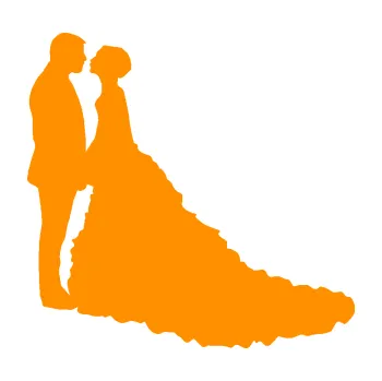 Samolepící dekorace Svatba 002 levá (06 - oranžová) SAMOLEPKA NA AUTO, NÁLEPKA, FÓLIE, POLEP, TUNING, VLASTNÍ TEXT, TISK, AUTOSAMOLEPKY.cz, POLEPY, OBRÁZEK, LOGO, 3D STICKERS