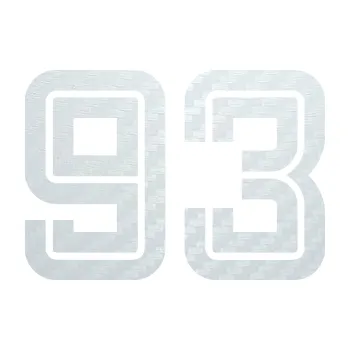 Polep vozidla SAMOLEPKA Startovní číslo 93 typ 7 (51 - 3D karbon bílý) NA AUTO, NÁLEPKA, FÓLIE, POLEP, TUNING, VLASTNÍ TEXT, TISK, AUTOSAMOLEPKY.cz, POLEPY, OBRÁZEK, LOGO, SAMOLEPKY