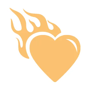 Samolepící dekorace SAMOLEPKA Srdíčko 011 levá s plamenem (08 - béžová) NA AUTO, NÁLEPKA, FÓLIE, POLEP, TUNING, VLASTNÍ TEXT, TISK, AUTOSAMOLEPKY.cz, POLEPY, OBRÁZEK, LOGO, SAMOLEPKY