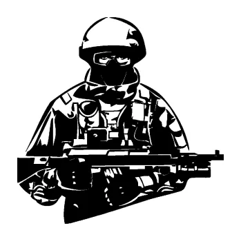 Samolepící dekorace SAMOLEPKA Voják 013 pravá (01 - černá) NA AUTO, NÁLEPKA, FÓLIE, POLEP, TUNING, VLASTNÍ TEXT, TISK, AUTOSAMOLEPKY.cz, POLEPY, OBRÁZEK, LOGO, SAMOLEPKY