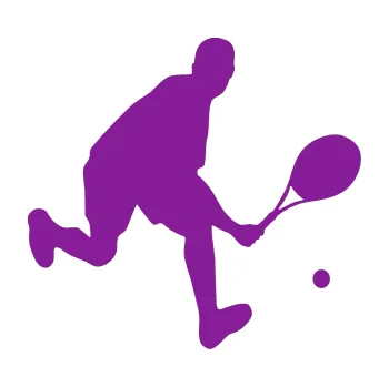 Polep vozidla SAMOLEPKA Tenista 007 pravá (14 - fialová) NA AUTO, NÁLEPKA, FÓLIE, POLEP, TUNING, VLASTNÍ TEXT, TISK, AUTOSAMOLEPKY.cz, POLEPY, OBRÁZEK, LOGO, SAMOLEPKY