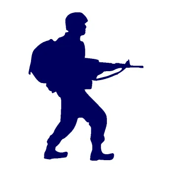 Samolepící dekorace SAMOLEPKA Voják 016 pravá (23 - tmavě modrá) NA AUTO, NÁLEPKA, FÓLIE, POLEP, TUNING, VLASTNÍ TEXT, TISK, AUTOSAMOLEPKY.cz, POLEPY, OBRÁZEK, LOGO, SAMOLEPKY