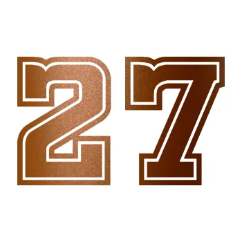 Polep vozidla SAMOLEPKA NA AUTO Startovní číslo 27 typ 5 (44 - měděná metalíza) NÁLEPKA, FÓLIE, POLEP, TUNING, VLASTNÍ TEXT, TISK, AUTOSAMOLEPKY.cz, POLEPY, OBRÁZEK, LOGO, SAMOLEPKY