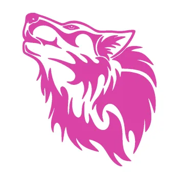 Polep vozidla Vlk 028 levá (16 - růžová) SAMOLEPKA NA AUTO, NÁLEPKA, FÓLIE, POLEP, TUNING, VLASTNÍ TEXT, TISK, AUTOSAMOLEPKY.cz, POLEPY, OBRÁZEK, LOGO, 3D STICKERS