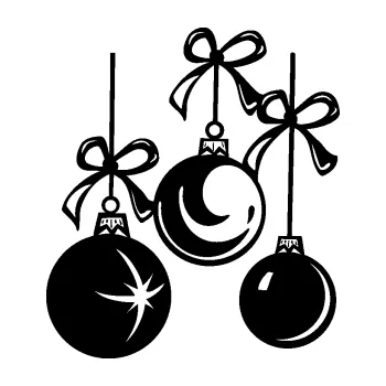 Samolepící dekorace SAMOLEPKA Vánoční ozdoby 001 levá (01 - černá) NA AUTO, NÁLEPKA, FÓLIE, POLEP, TUNING, VLASTNÍ TEXT, TISK, AUTOSAMOLEPKY.cz, POLEPY, OBRÁZEK, LOGO, SAMOLEPKY
