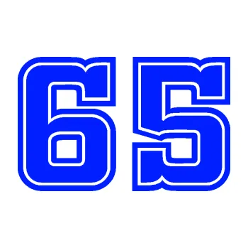 Polep vozidla Startovní číslo 65 typ 5 (19 - modrá dynamic) SAMOLEPKA NA AUTO, NÁLEPKA, FÓLIE, POLEP, TUNING, VLASTNÍ TEXT, TISK, AUTOSAMOLEPKY.cz, POLEPY, OBRÁZEK, LOGO, 3D STICKERS